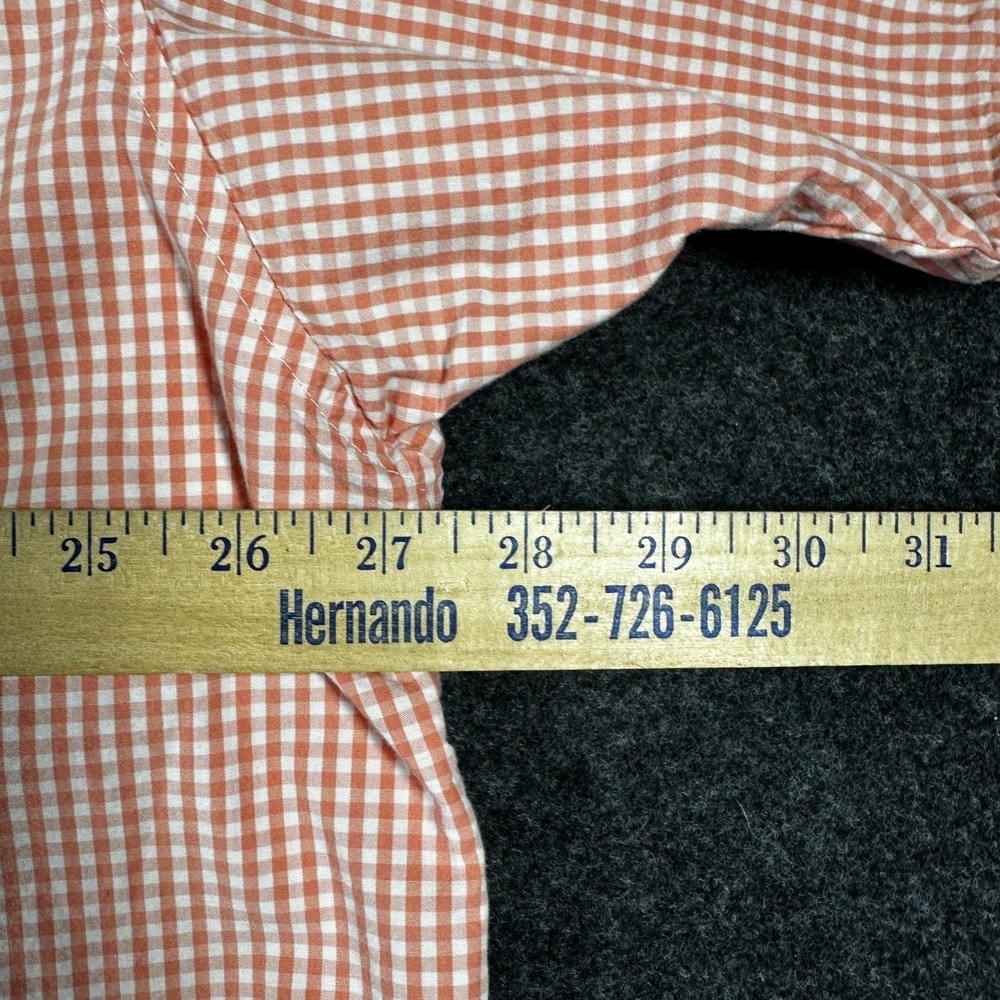 Columbia Bonehead Orange White Check 2XL Short Sleeve Button-Up Fishing Shirt - Picture 6 of 8